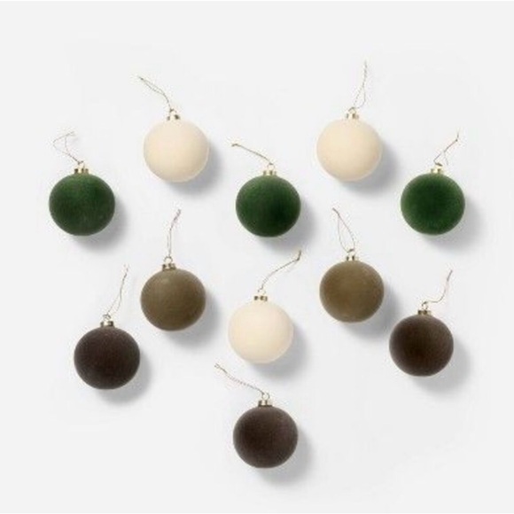Threshold Studio McGee Set of 11 Velvet Decorative Ornaments - Picture 1 of 5